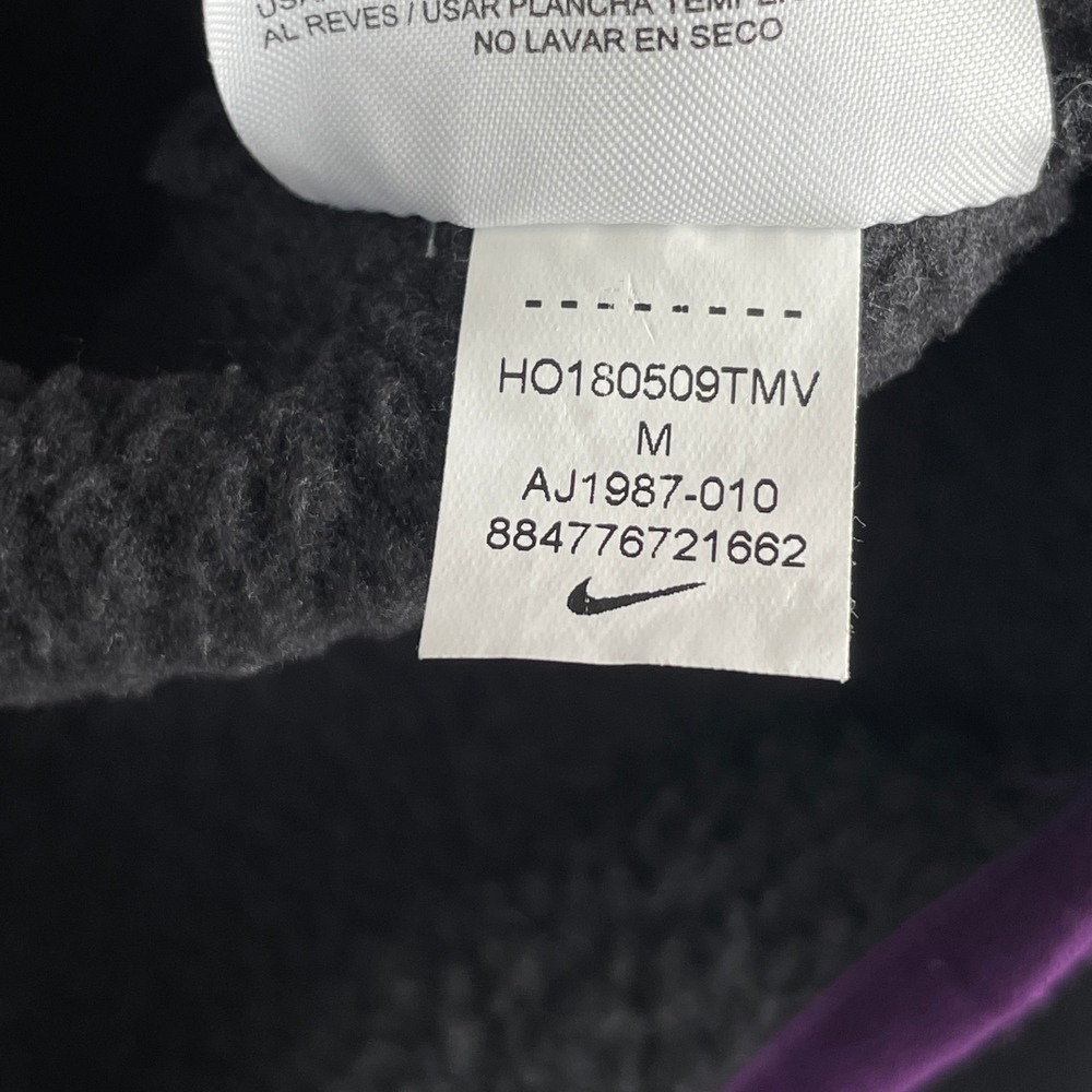 Nike ACG Mens Half Zip Sherpa Fleece Hoodie Black Purple AJ1987-010 M Gorpcore - Picture 8 of 11